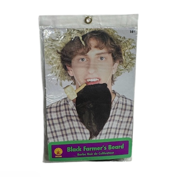 Rubie's Other - Rubie’s black colored farmer’s beard with elastic band brand new in packaging!